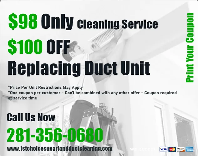 Slide of 1st Choice Sugar Land Duct Cleaning