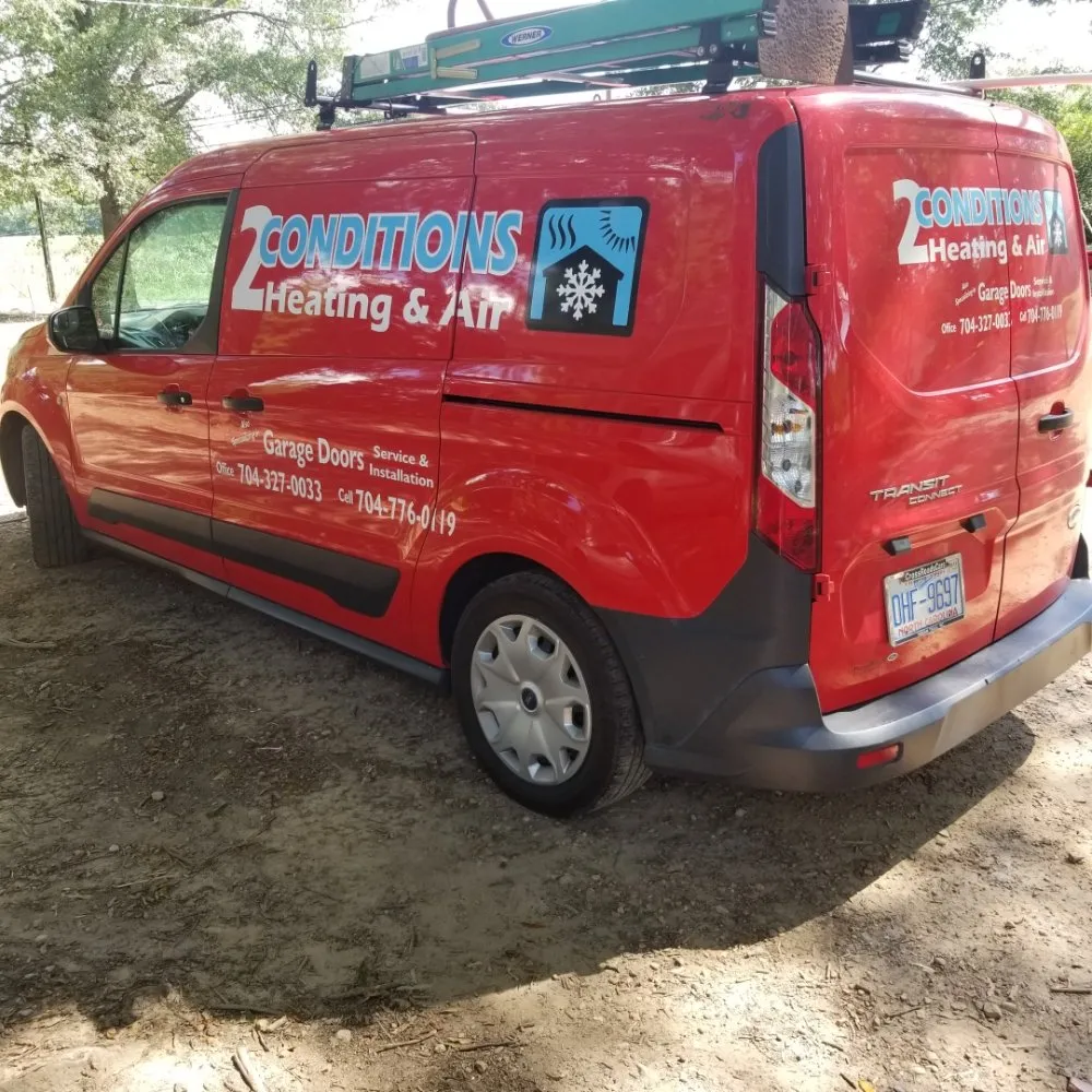 Slide of 2 Conditions Heating Air and Garage Door