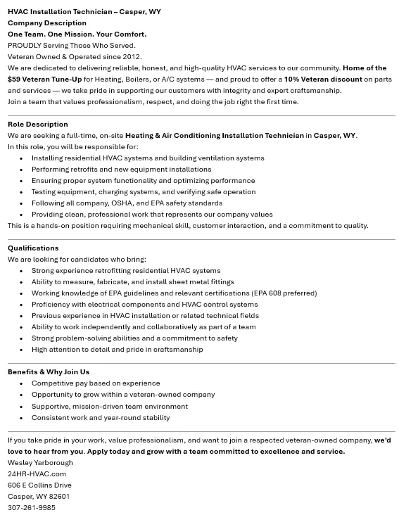 Slide of 24 Hour Heating & Air Conditioning