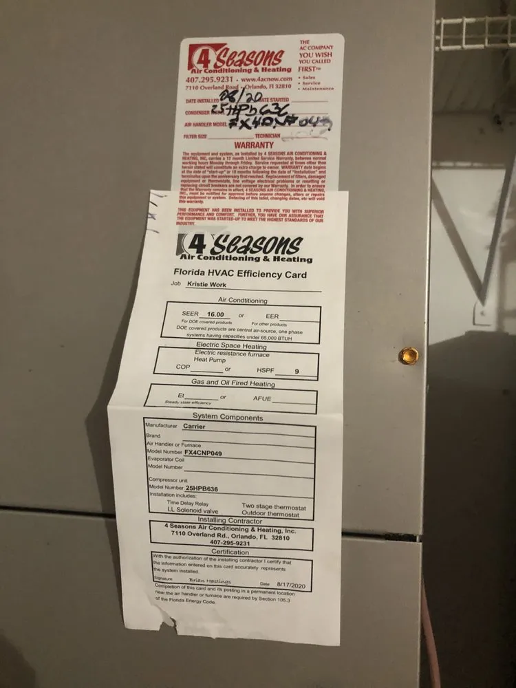 Slide of 4 Seasons Air Conditioning and Heating