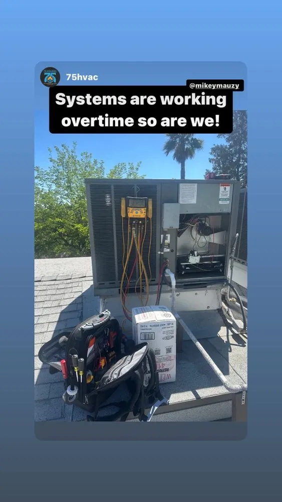 Slide of 75 Degree Heating & Air