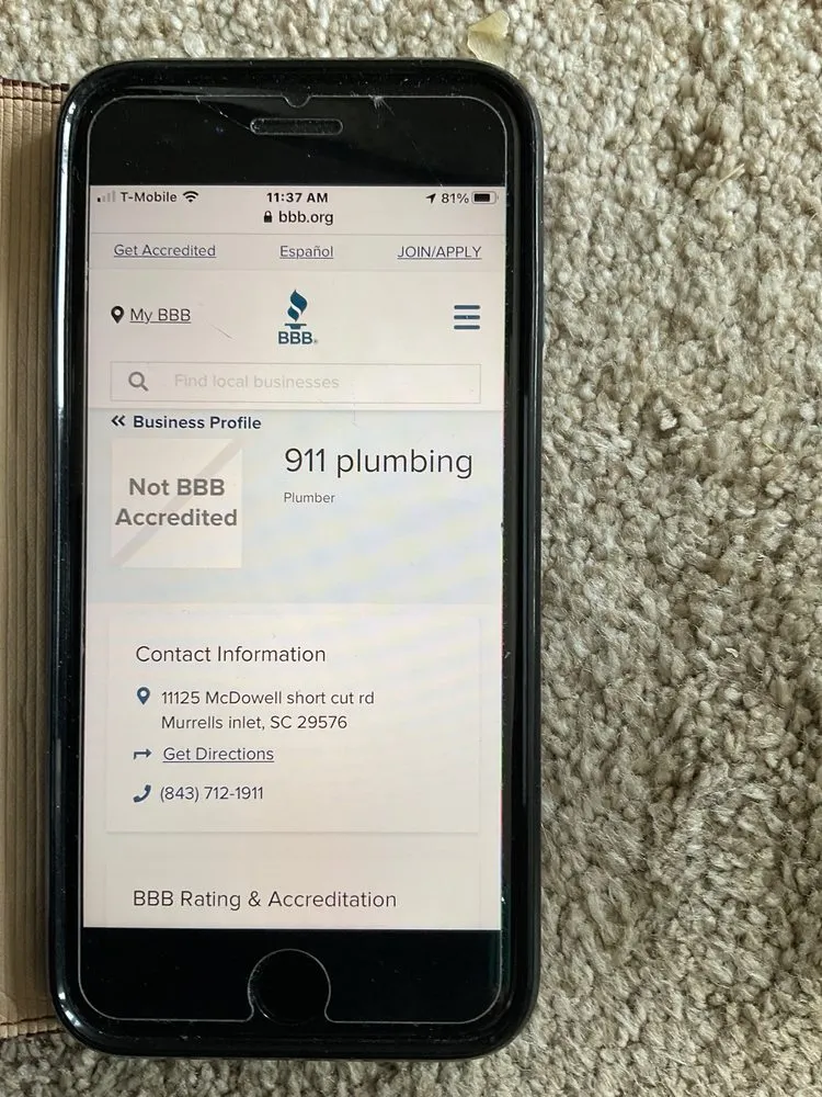 Slide of 9-1-1 Plumbing