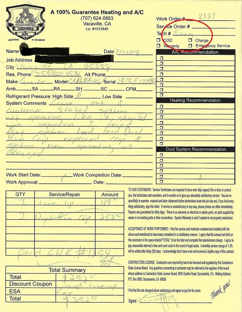 Slide of A 100% Guarantee Heating & AC