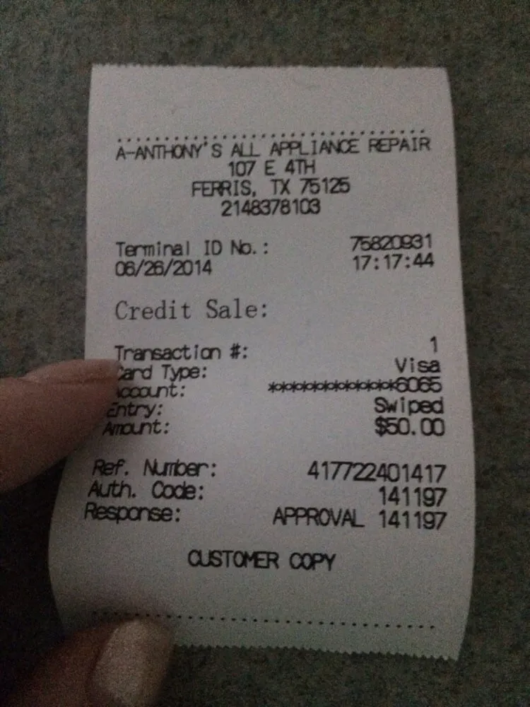 Slide of A-Anthony's AC and Appliance Repair