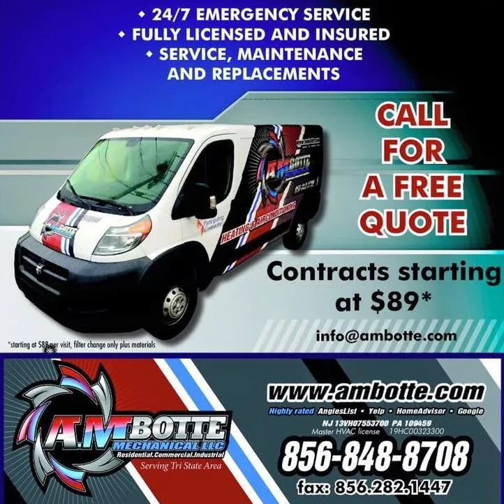 Reliable heating and cooling service experts serving Sewell, NJ - A M Botte Mechanical