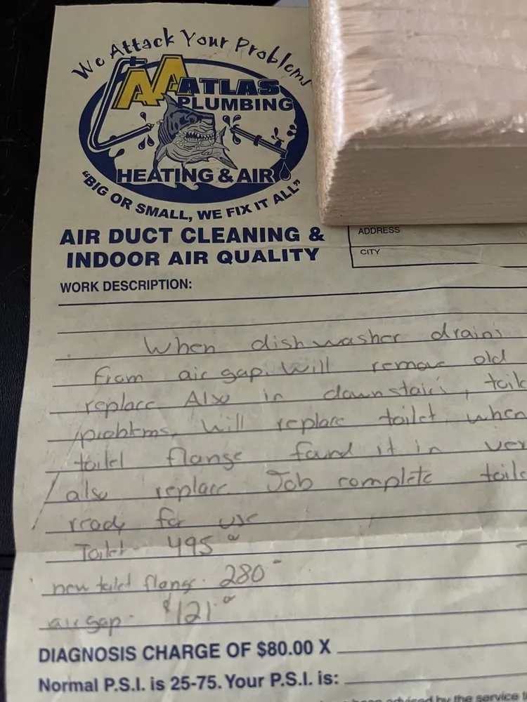 Slide of AA Atlas Plumbing, Heating, & Air