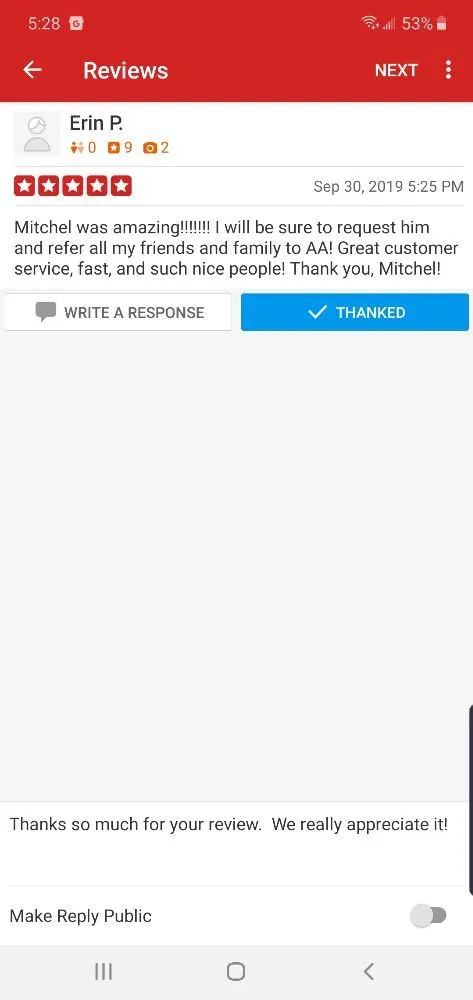 Slide of AA Service and Repair