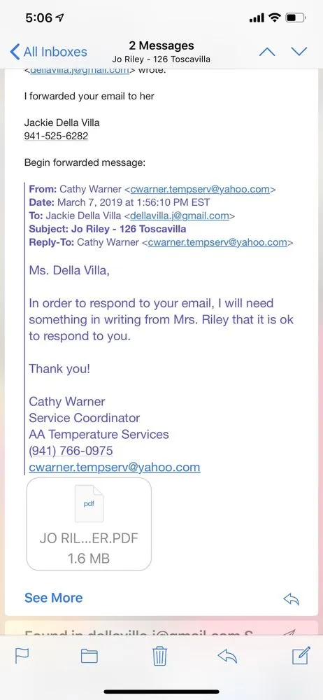 Slide of AA Temperature Services