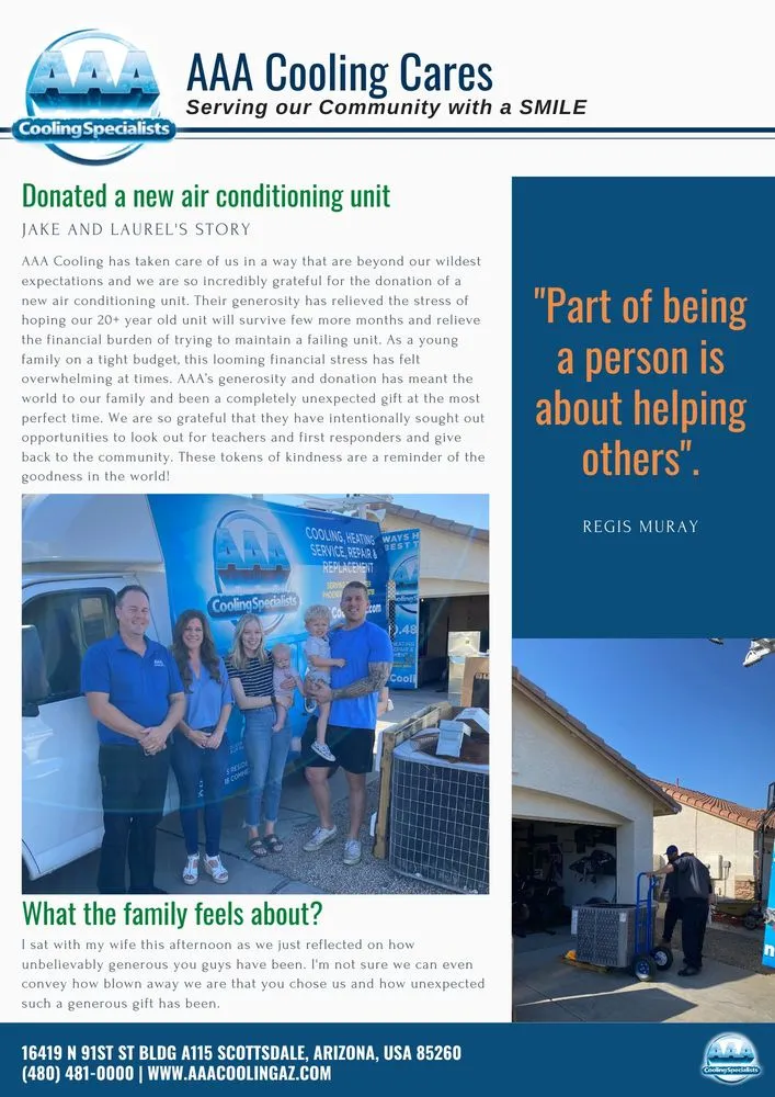 Slide of AAA Cooling Specialists