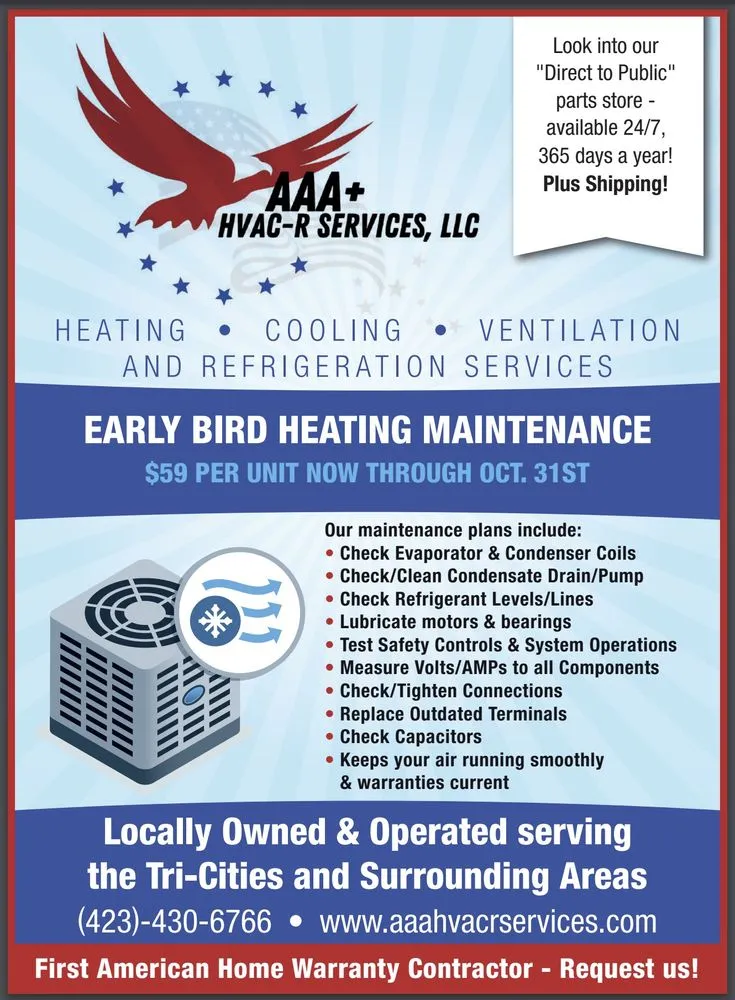 Emergency AC repair near you in Mountain Home, TN by AAA+ HVACR Services