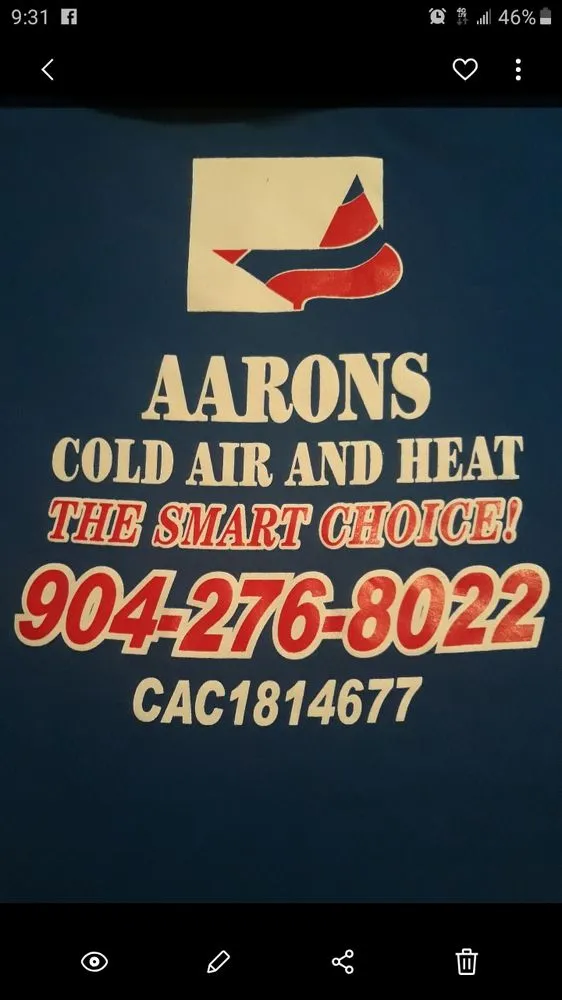 Slide of Aaron's Cold Air and Heat