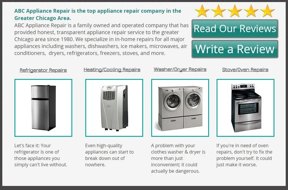 Slide of ABC Appliances Repair