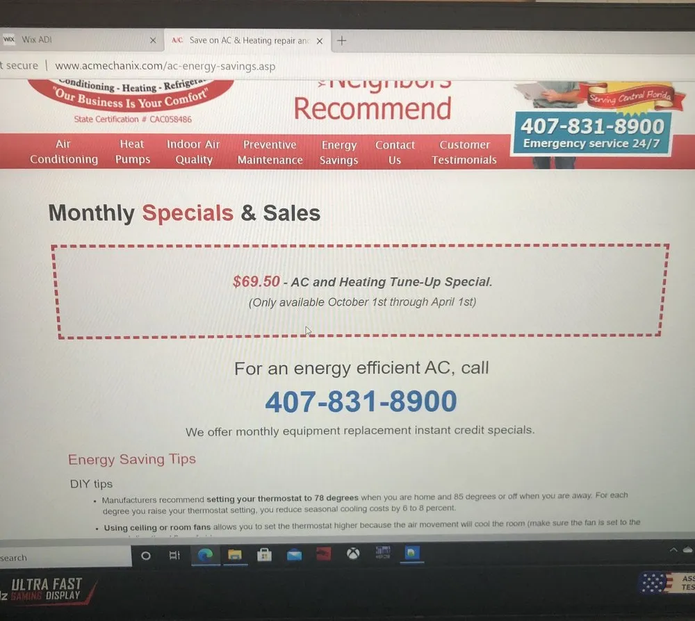 Slide of Ac Mechanix Heat & Air