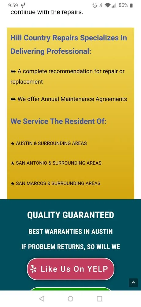 Slide of AC Repair Center