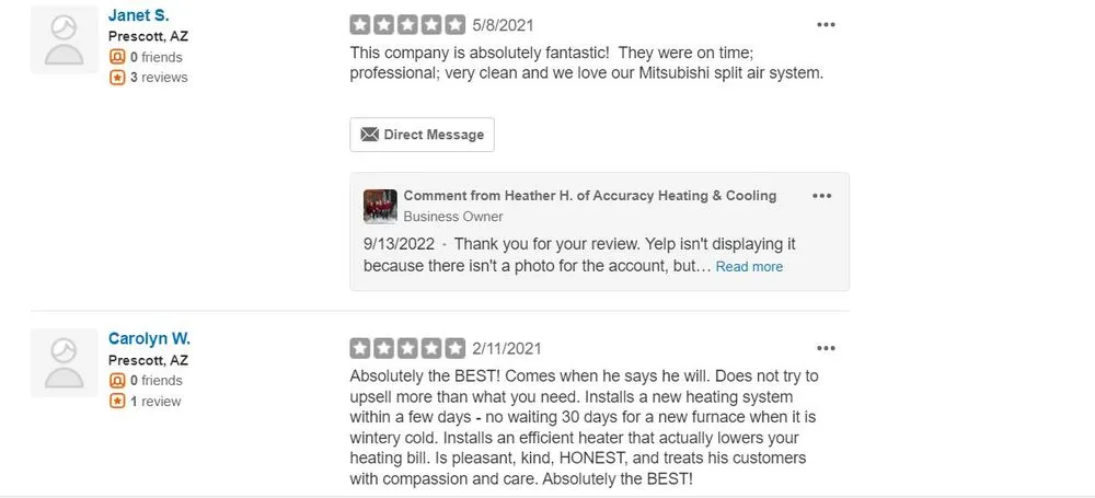 Slide of Accuracy Heating & Cooling