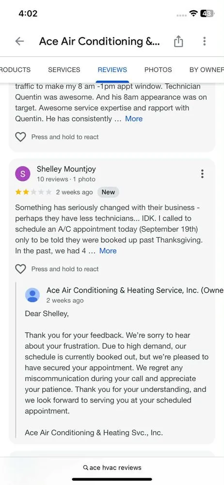 Slide of Ace Air Conditioning & Heating Service