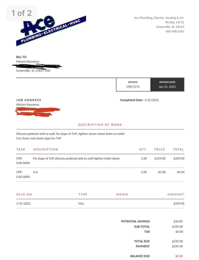 Slide of Ace Plumbing Electric Heating & Air