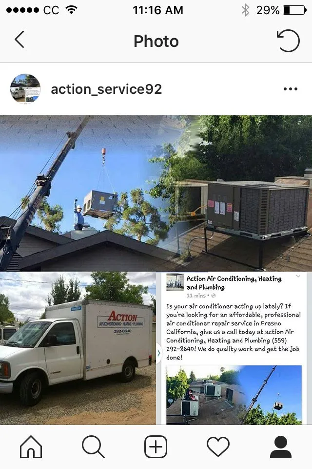 Slide of Action Air Conditioning, Heating and Plumbing