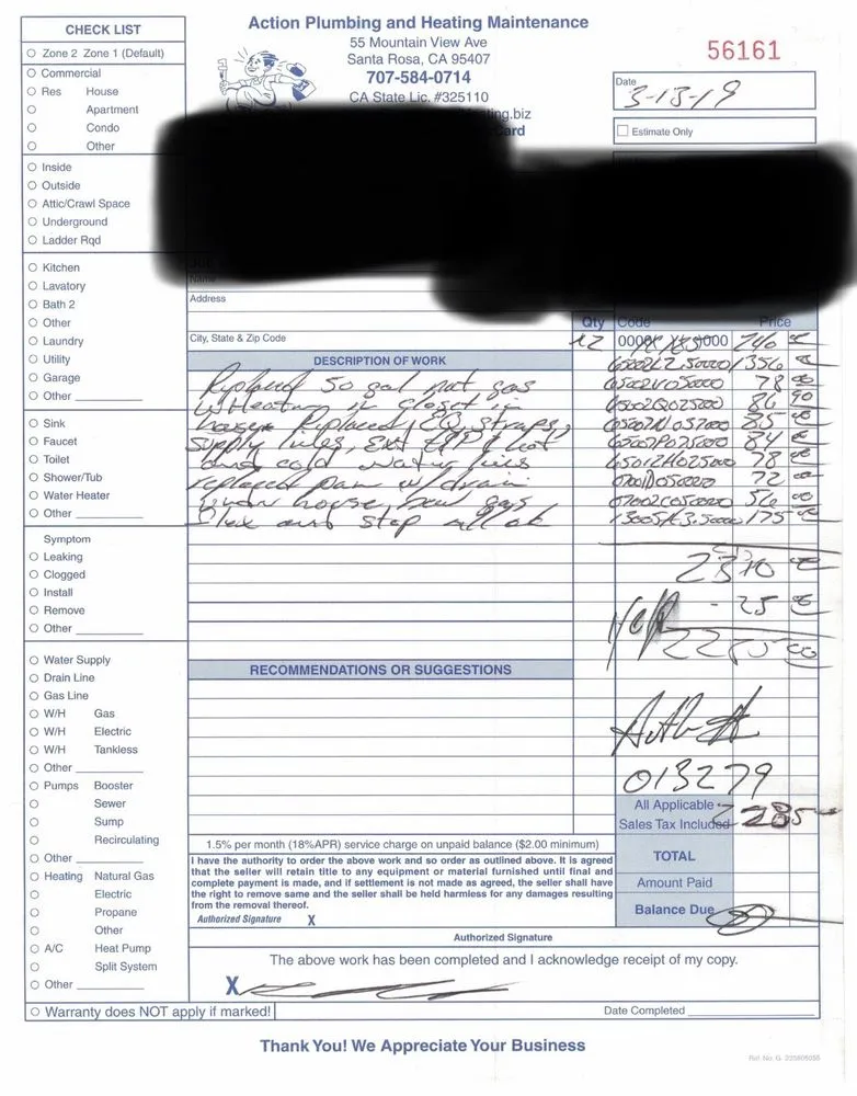 Slide of Action Plumbing and Heating Maintenance