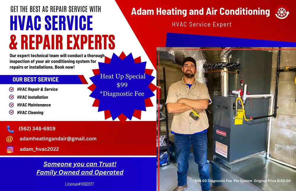 Slide of Adam Heating and Air Conditioning