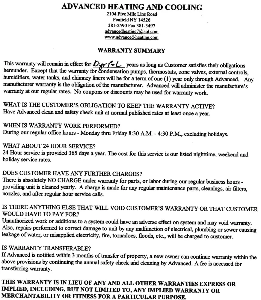 Slide of Advanced Heating & Cooling