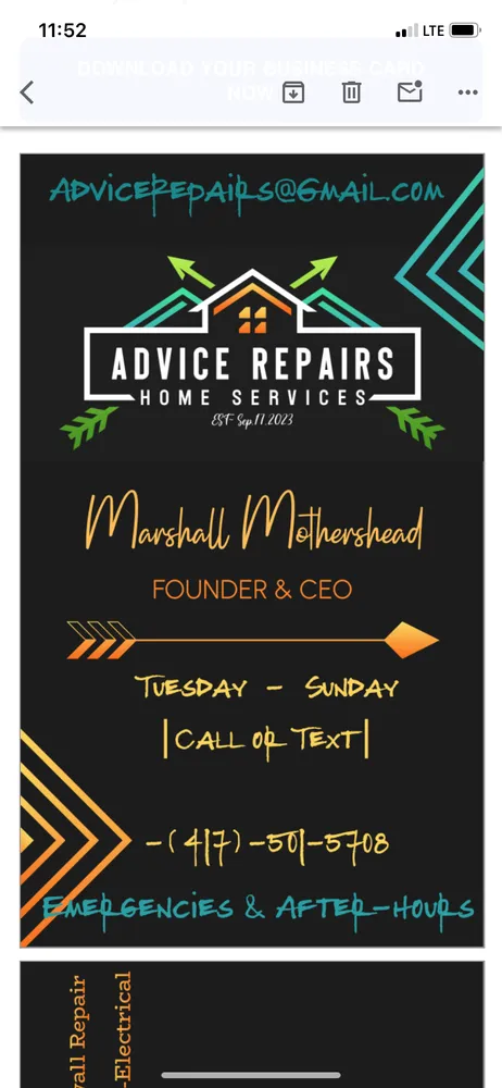 Slide of Advice Repairs