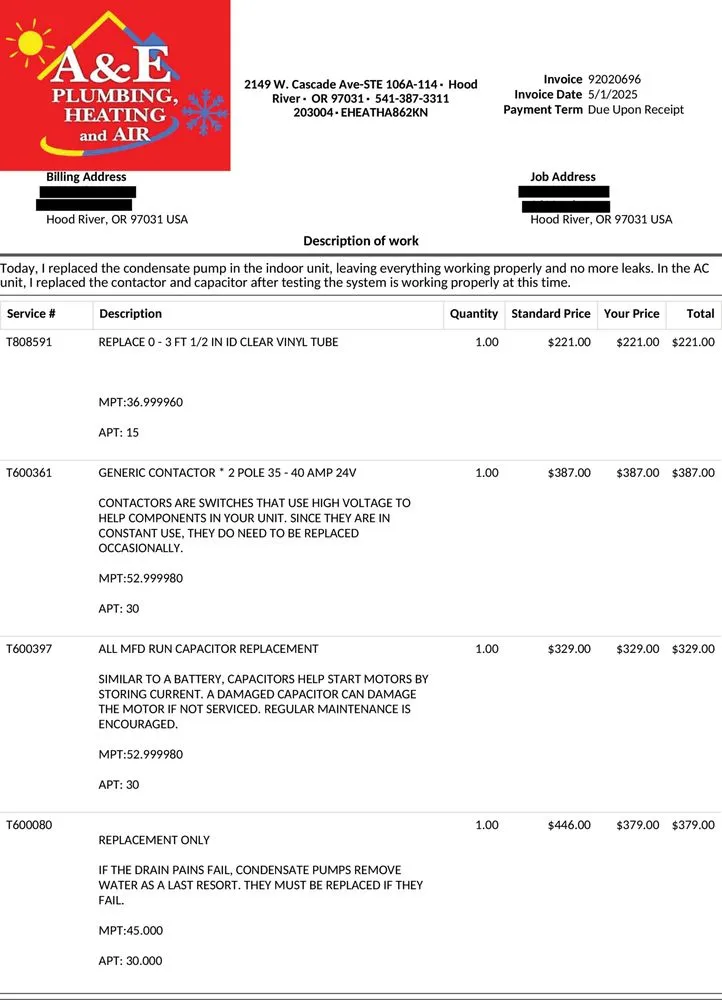 Slide of A&E Heating and Air