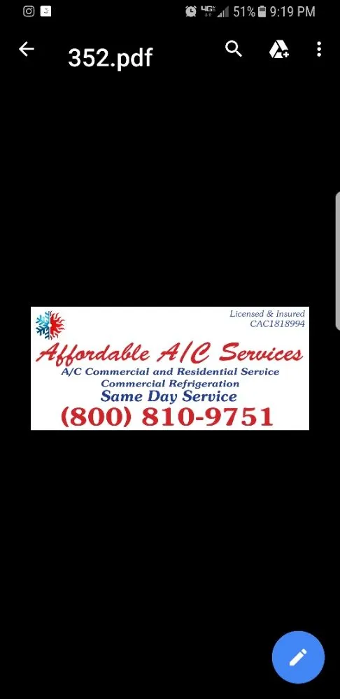 Slide of Affordable A/C Services