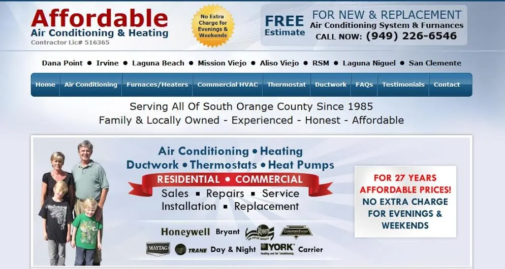 Slide of Affordable Air Conditioning & Heating