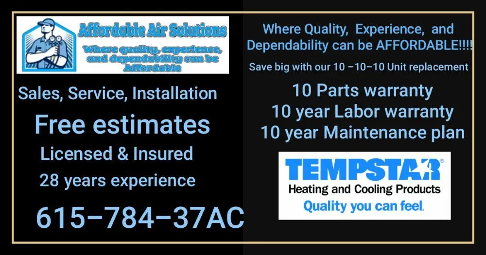 Reliable HVAC installation for fast service in Lascassas, TN by Affordable Air Solutions - Heating & Cooling