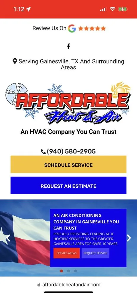 Slide of Affordable Heat and Air