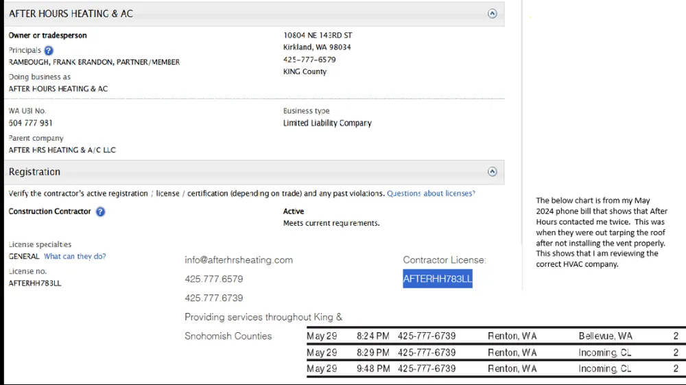 Slide of After Hrs Heating & AC