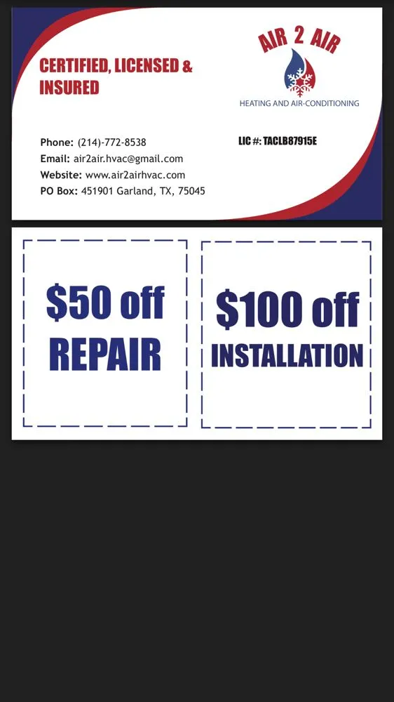 Slide of Air 2 Air Heating & Air Conditioning