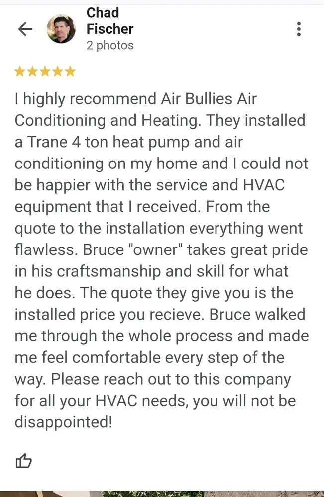 Slide of Air Bullies Air Conditioning and Heating