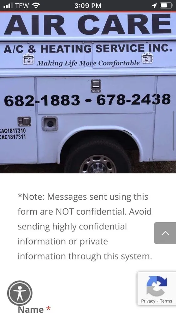 Slide of Air Care Air Conditioning & Heating Service