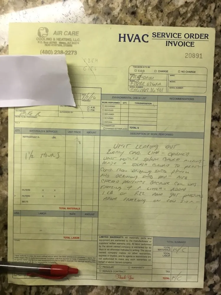 Slide of Air Care Cooling & Heating