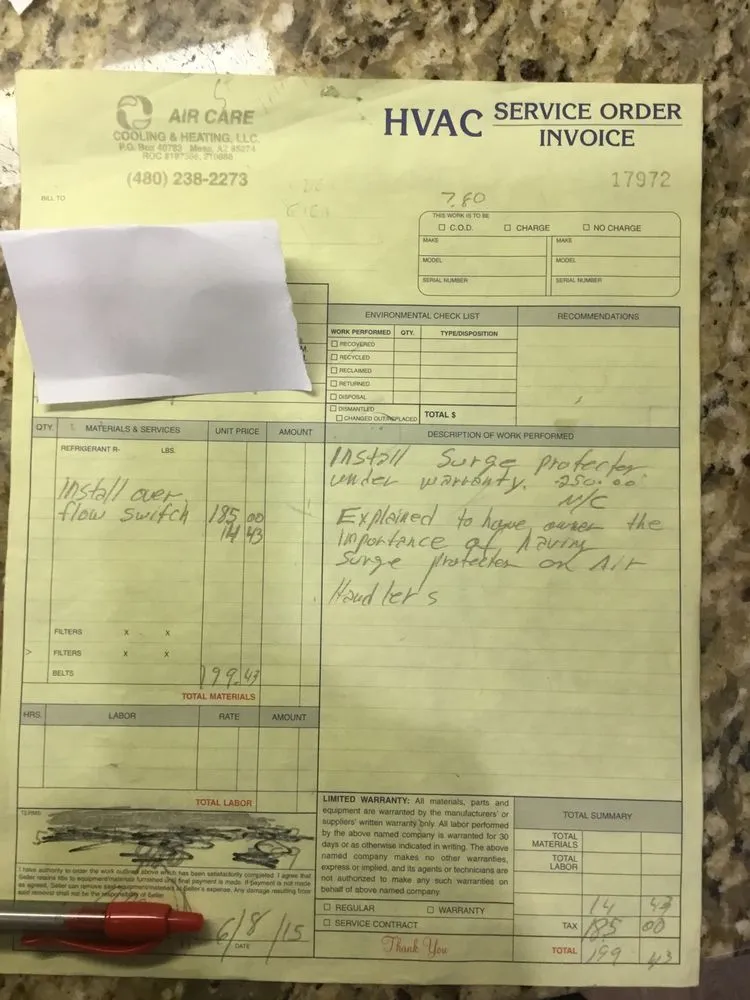 Slide of Air Care Cooling & Heating