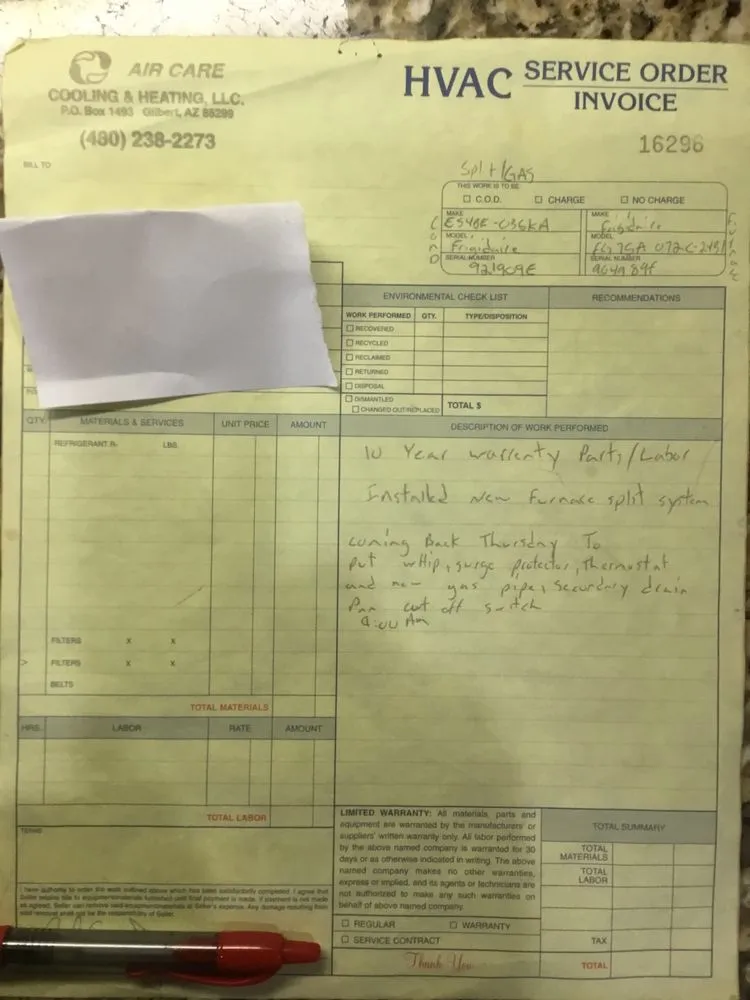 Slide of Air Care Cooling & Heating