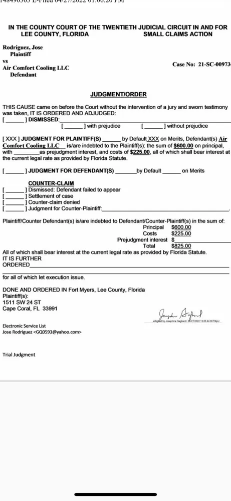 Slide of Air Comfort Cooling