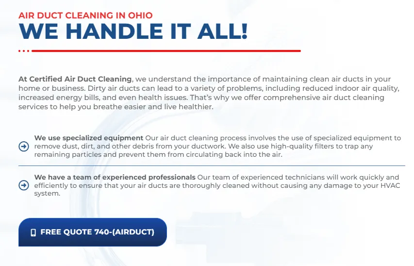 Slide of Air Duct Cleaning