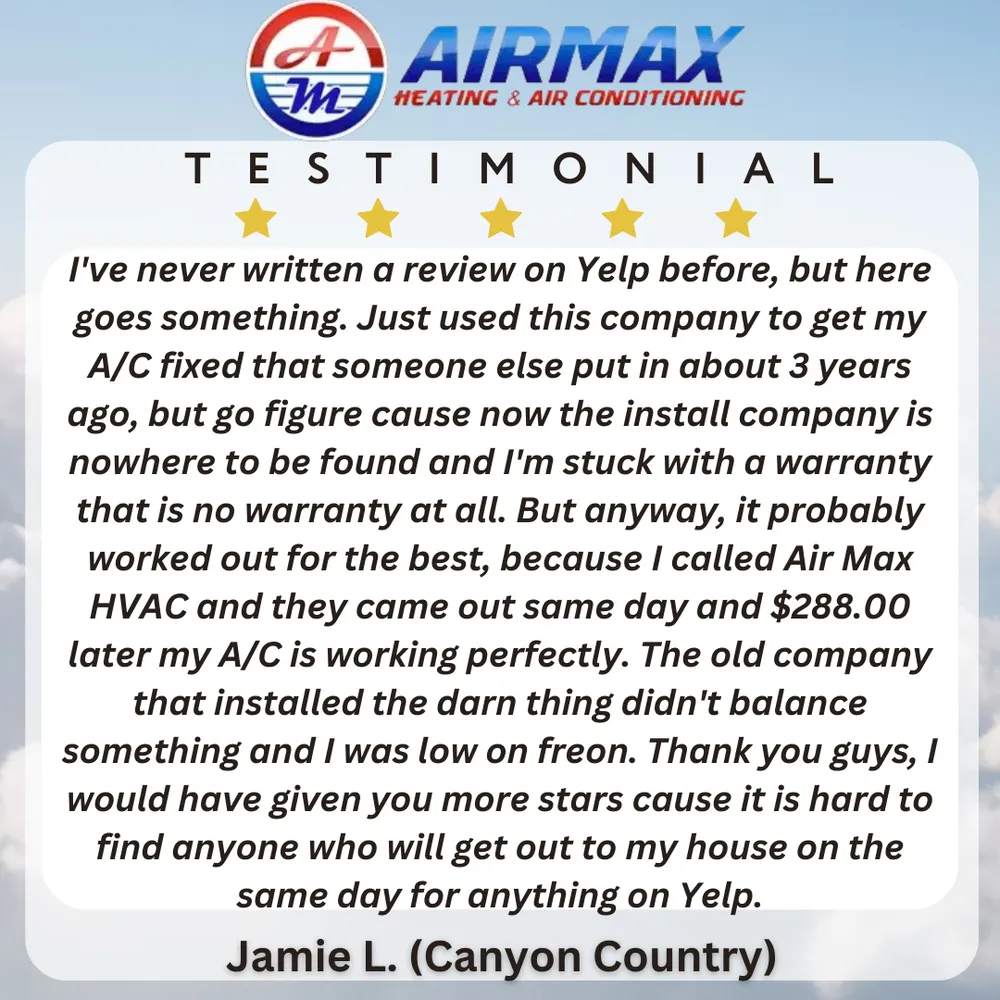 Slide of Air Max HVAC