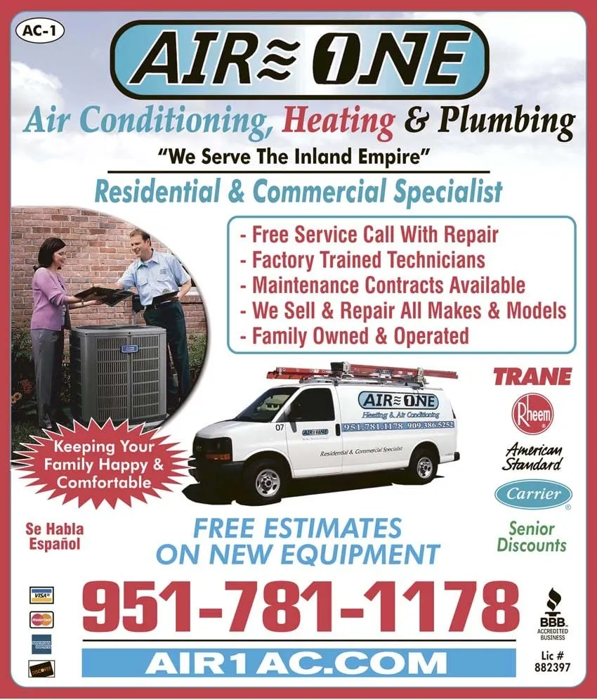 Slide of Air One Air Conditioning, Heating, & Plumbing