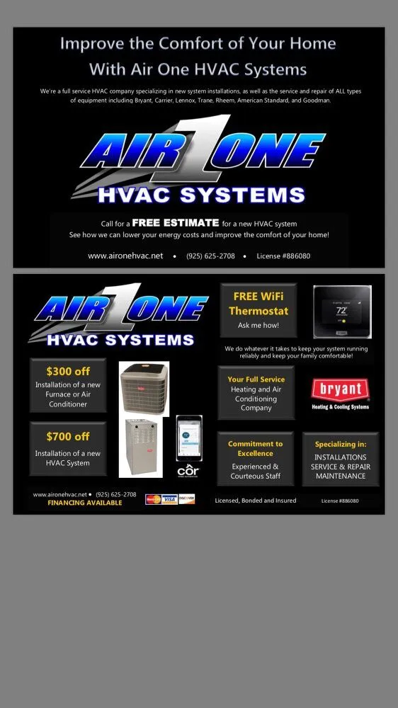 Slide of Air One HVAC Systems