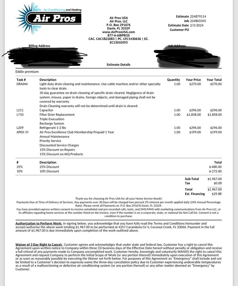 Slide of Air Pros - Coral Springs