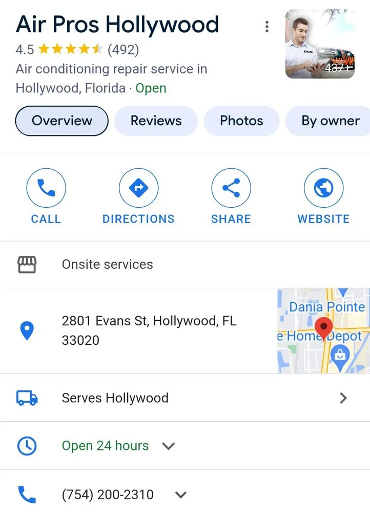 Slide of Air Pros Hollywood