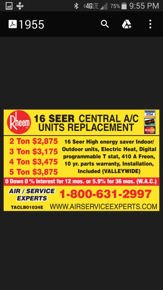Slide of Air Service Heating & Cooling