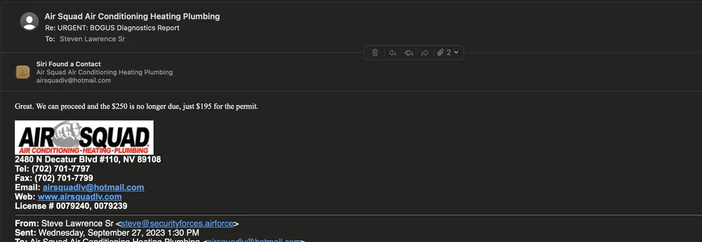 Slide of Air Squad - Air Conditioning, Heating, Plumbing