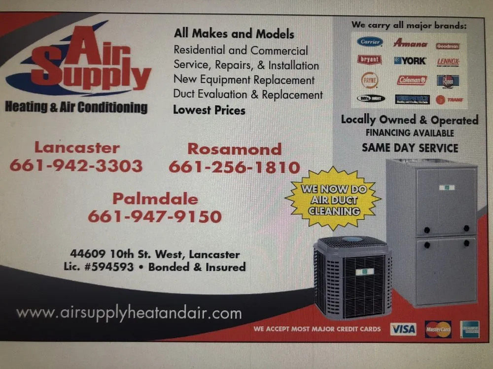 Slide of Air Supply Heating and Air Conditioning