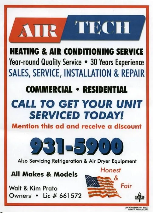 Slide of Air Tech Heating & Air Conditioning Service