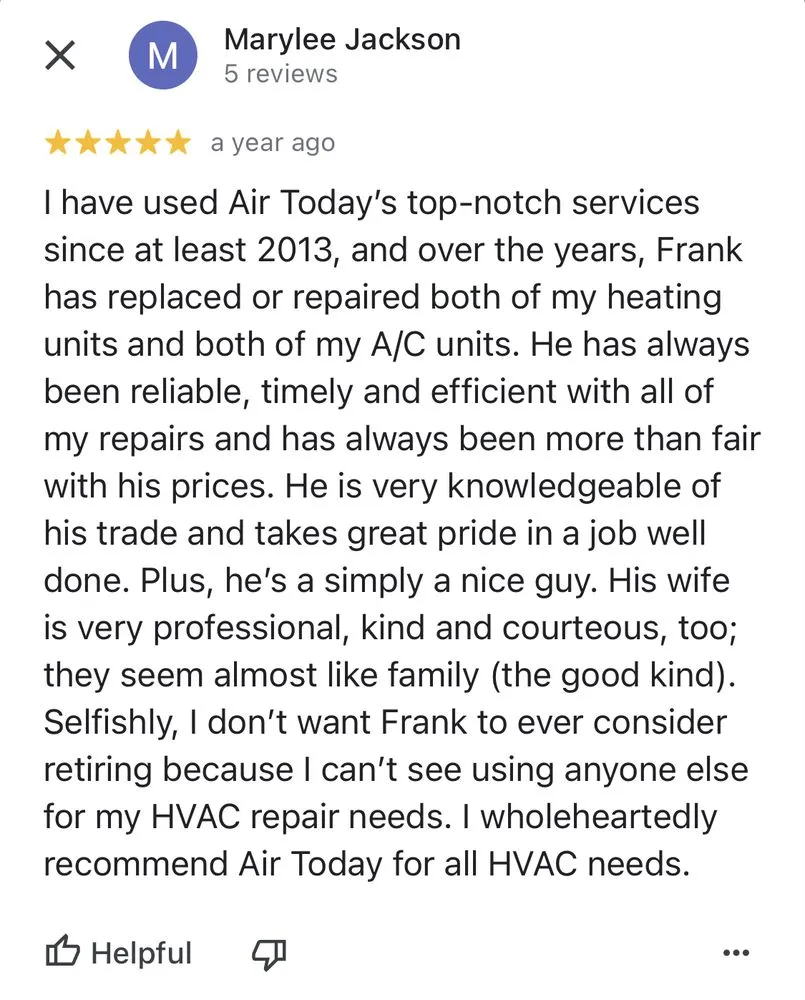 Slide of Air Today Heating & Cooling